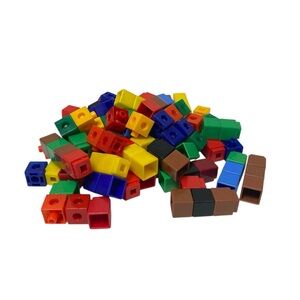 74 Colorful Interlocking Cube Building Blocks Set Colorful For Kids Homeschool